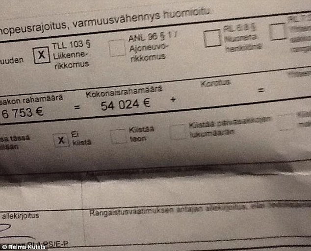 A depasit cu 23 km/h limita admisa de viteza! Care a fost amenda primita de un sofer din Finlanda: FOTO