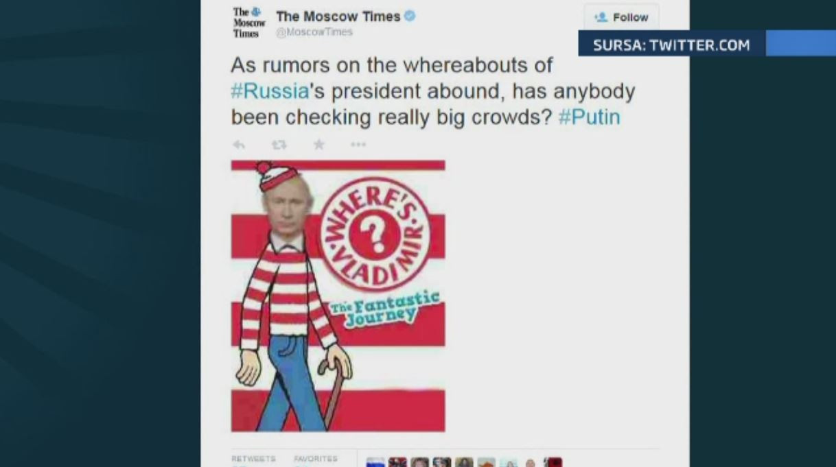 Rusia pune zvonurile legate de boala lui Putin pe seama soarelui de primavara. Imaginile aparute pe site-ul Kremlinului