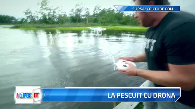iLikeIT. Viralul saptamanii. Drona care pescuieste si care .. chiar prinde ceva