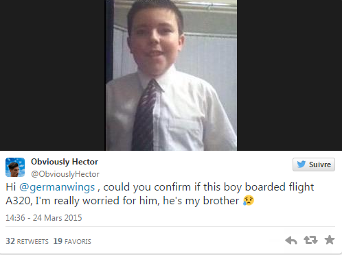Ce mesaje au aparut pe internet la cateva ore de la prabusirea zborului 9525: "El e fratele meu. Se afla cumva la bord?"