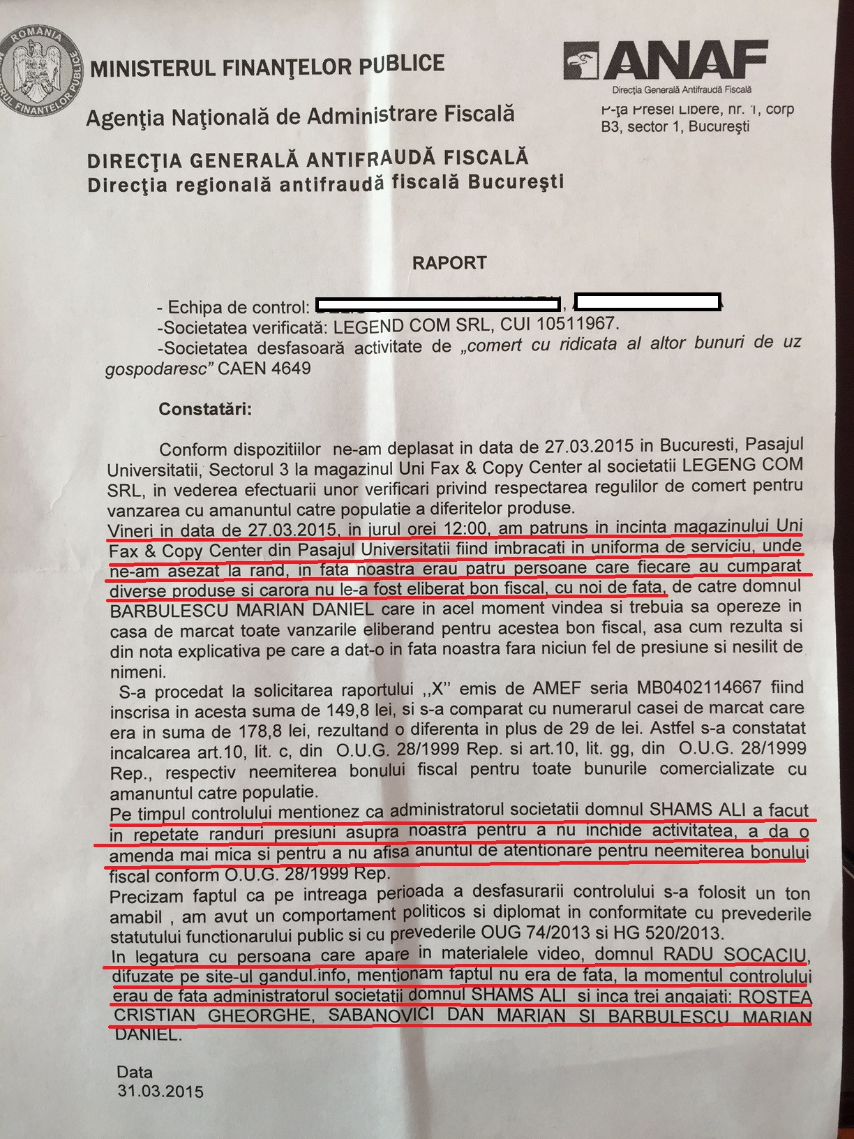 comunicat ANAF copiatorul de la Universitate