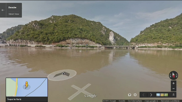 "Croaziera" pe Dunare, cu Google Street View. Fotografiile realizate in 2014 cuprind sase tari, printre care si Romania