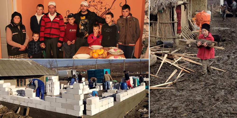Cu ajutor de pe Facebook, a salvat din mizerie o familie cu 6 copii. De la reparatul unei sobe a ajuns sa le faca o casa noua