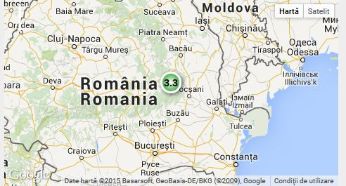 Cutremur cu magnitudinea 3,3 pe scara Richter, produs joi dimineata in Vrancea