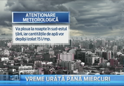Temperaturi scazute, ploi si vant puternic in toata tara. Vremea va fi rece in urmatoarele patru zile, la munte va ninge