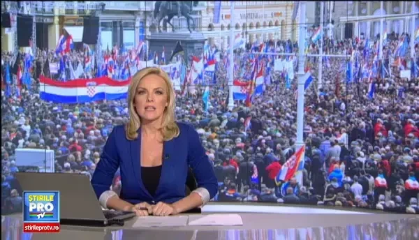 Proteste de amploare la Zagreb din cauza cursului franc - kuna: Sclavi ai bancilor, uniti-va!