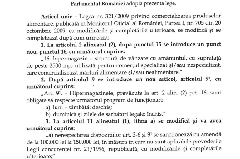 text propunere lege hypermarketuri