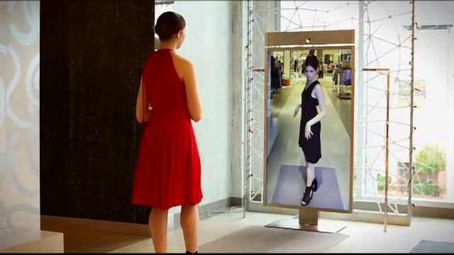 Cabinele de proba inteligente revolutioneaza mersul la cumparaturi.Oglinzile schimba culoarea hainelor si te ajuta cu sfaturi