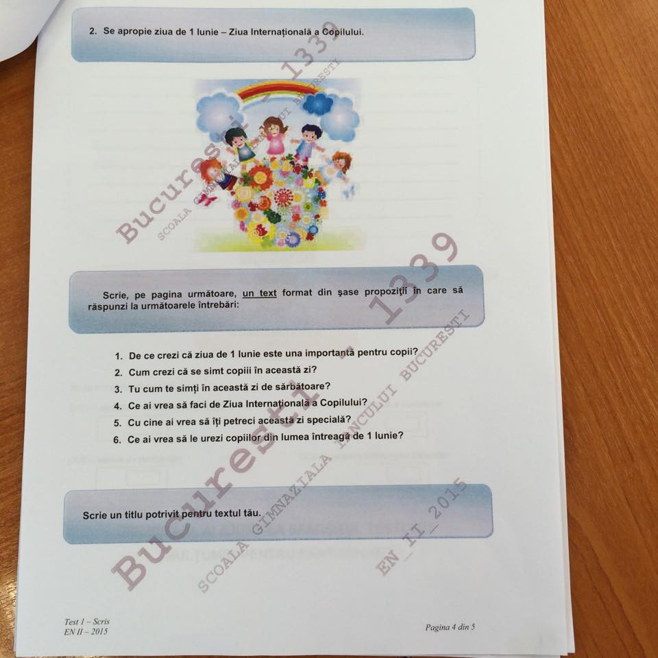 Subiecte proba scrisa la limba romana, clasa a doua