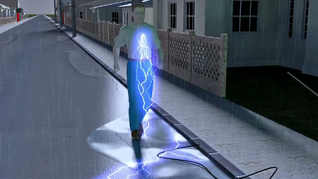 ANIMATIE GRAFICA. Doi tineri au fost la un pas sa moara electrocutati, in timpul furtunii de duminica din Capitala