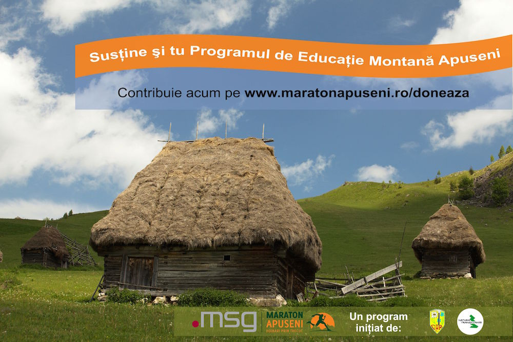 Doneaza pentru programul de educatie montana din zonele rurale din Apuseni! Participa la Maraton!