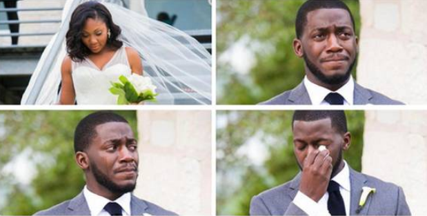 A inceput sa planga cand si-a vazut iubita in rochie de mireasa. Adevarul din spatele pozelor care au emotionat mii de oameni