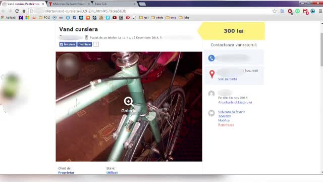 Si-a gasit bicicleta furata la vanzare pe internet si a organizat un flagrant. Ce a urmat cand s-a intalnit cu "vanzatorul"