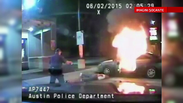 Un american a incercat sa se sinucida provocand explozia masinii sale. Doi politisti au fost raniti