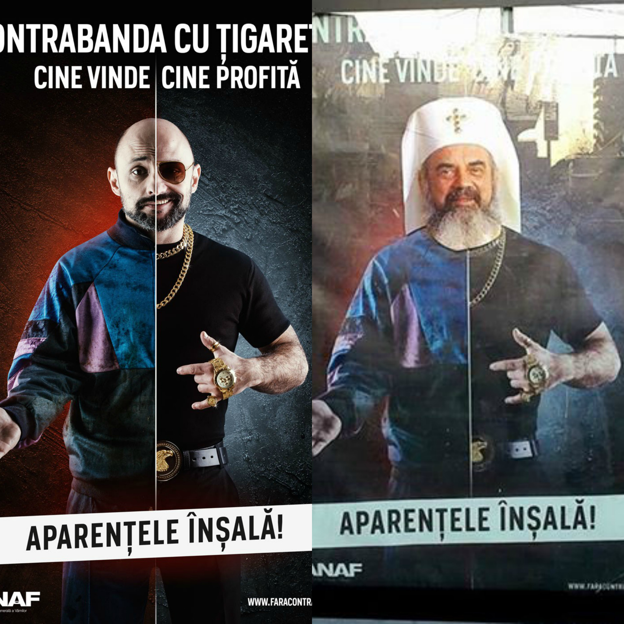 Patriarhul Daniel, ironizat in Iasi. Ce apare pe acest panou in locul mesajului ANAF