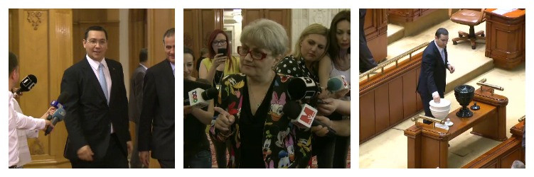 Culisele unei motiuni esuate. Scenele din Parlament ce nu s-au vazut la TV: "Pe el il doare genunchiul si pe mine, in cot"