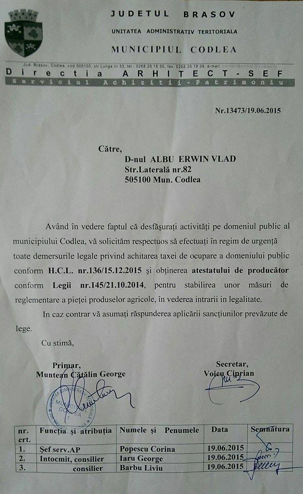 primarie Codlea Erwin Albu