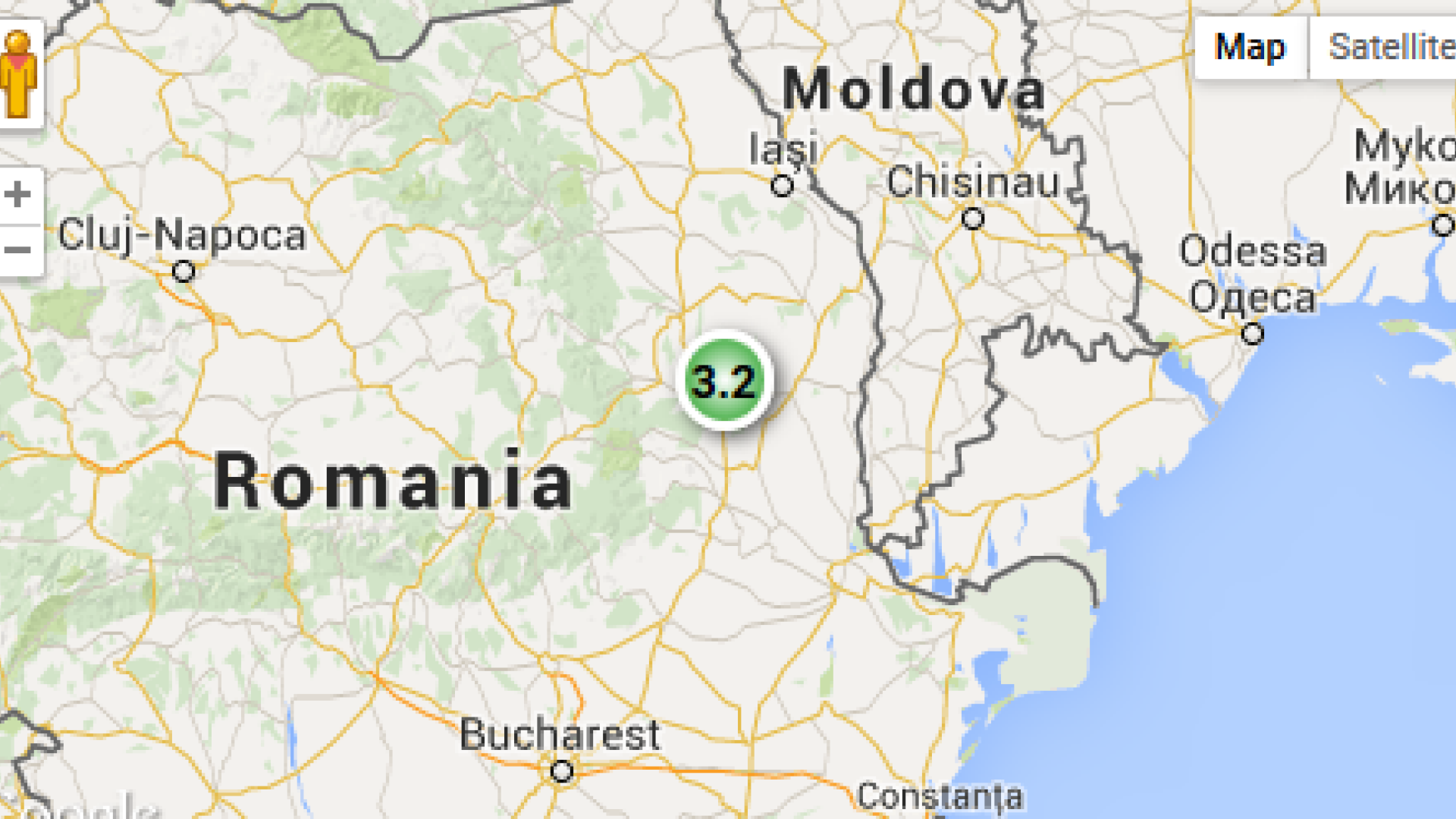 Cutremur de 3,2 grade pe Richter in judetul Vrancea, miercuri la ora 7:34