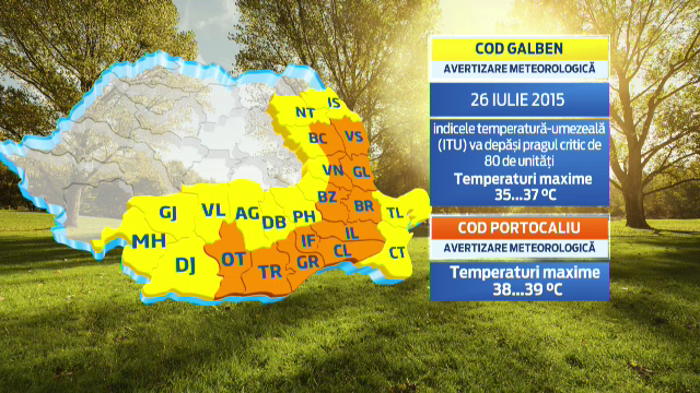 Duminica, vestul tarii scapa de arsita insa codul portocaliu de canicula se extinde in sud. Care sunt judetele afectate