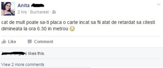 Mesajul pe care e imposibil sa-l fi ratat in ultimele zile pe Facebook. Reactii dupa "cat de mult poate sa-ti placa o carte"