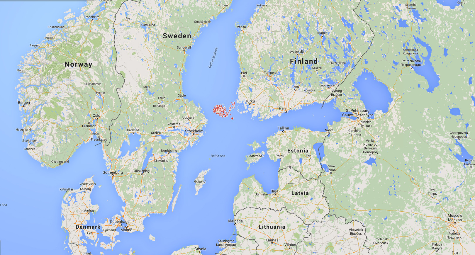 harta insulele Aland