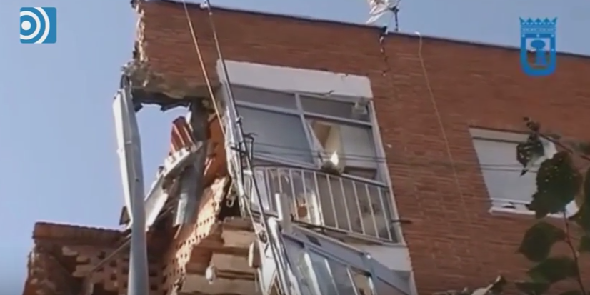 Un bloc din Madrid s-a prabusit la 5 ore dupa ce locuitorii au fost evacuati. Au vazut peretii fisurati. VIDEO