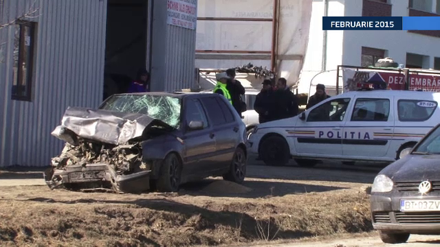 Un vitezoman din Botosani a scapat doar cu o amenda, dupa ce s-a izbit de o dubita. Imaginile surprinse pe camere