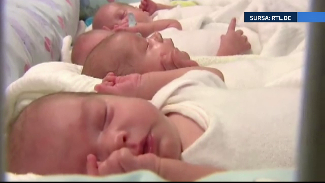 Cvadrupletii nascuti prematur de o femeie de 65 de ani din Germania pot parasi spitalul. Bebelusii sunt sanatosi
