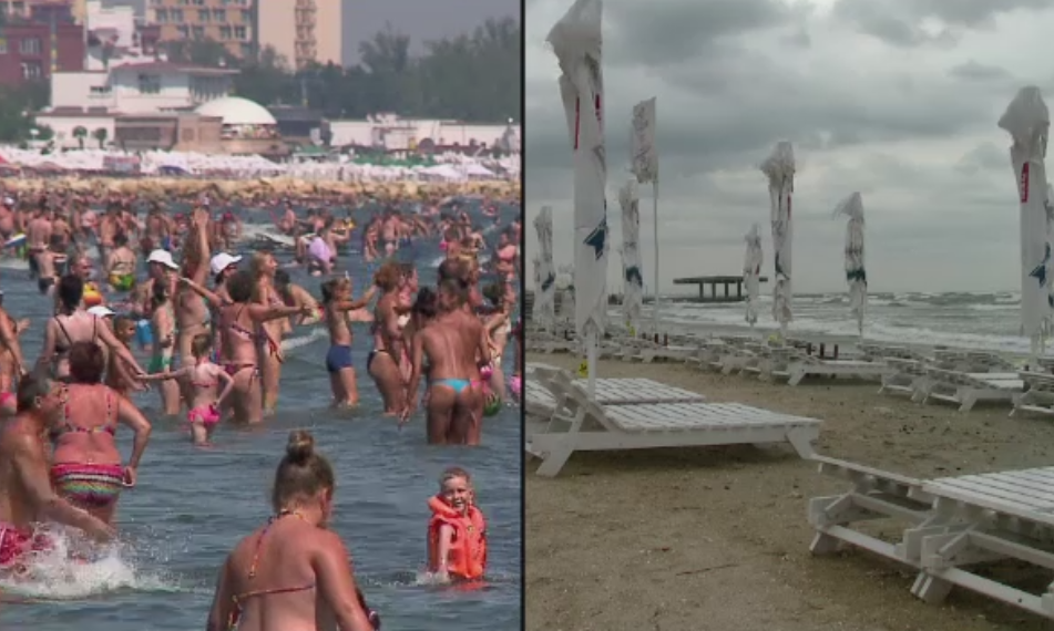 Plaje pustii si turisti dezamagiti dupa ce vremea le-a stricat concediul pe litoral. Ultima lor distractie: selfie-ul de grup