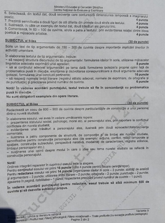 subiecte Bac romana toamna pagina 2