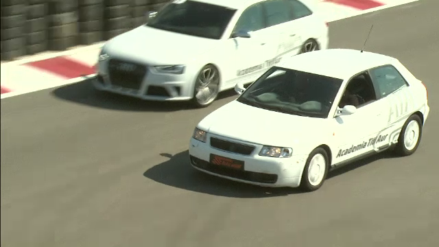 Masinile cu volan pe dreapta reprezinta un pericol in Romania, sustin politistii. Demonstratia facuta de pilotul Titi Aur