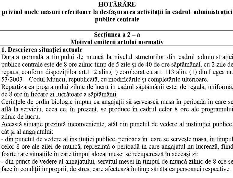 Motivare pauza de masa