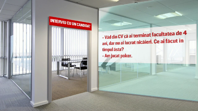 Perlele intalnite tot mai des la interviurile de angajare. Un tanar recunoaste ca are facultate, dar a ales sa joace poker