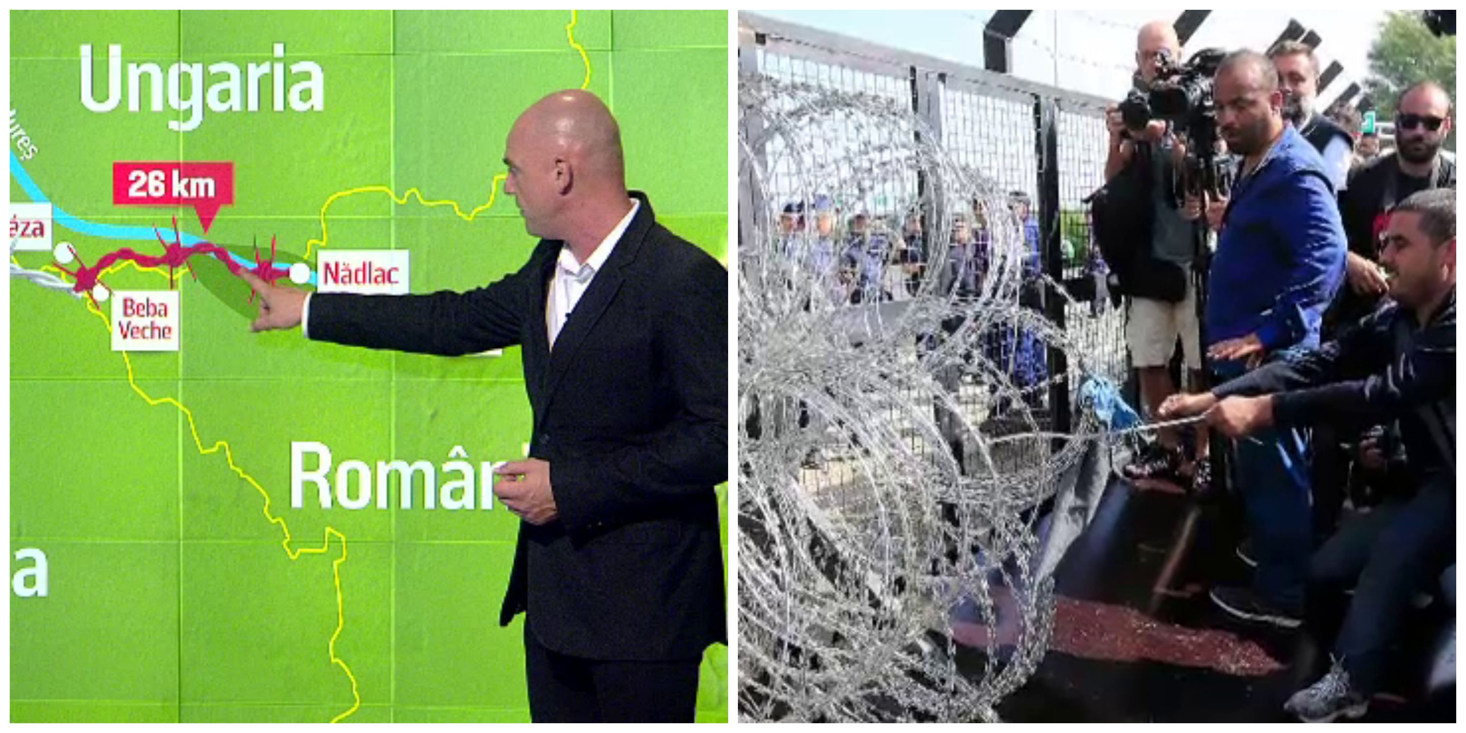 Topografi si militari au inspectat zona triplei granite unde se extinde gardul anti-imigranti. Romanii au intarit paza