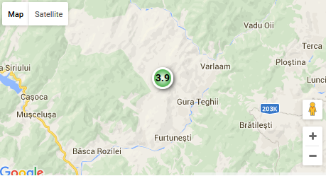 Cutremur cu magnitudinea de 3,9, in judetul Buzau, marti dimineata. Zonele in care s-a simtit seismul