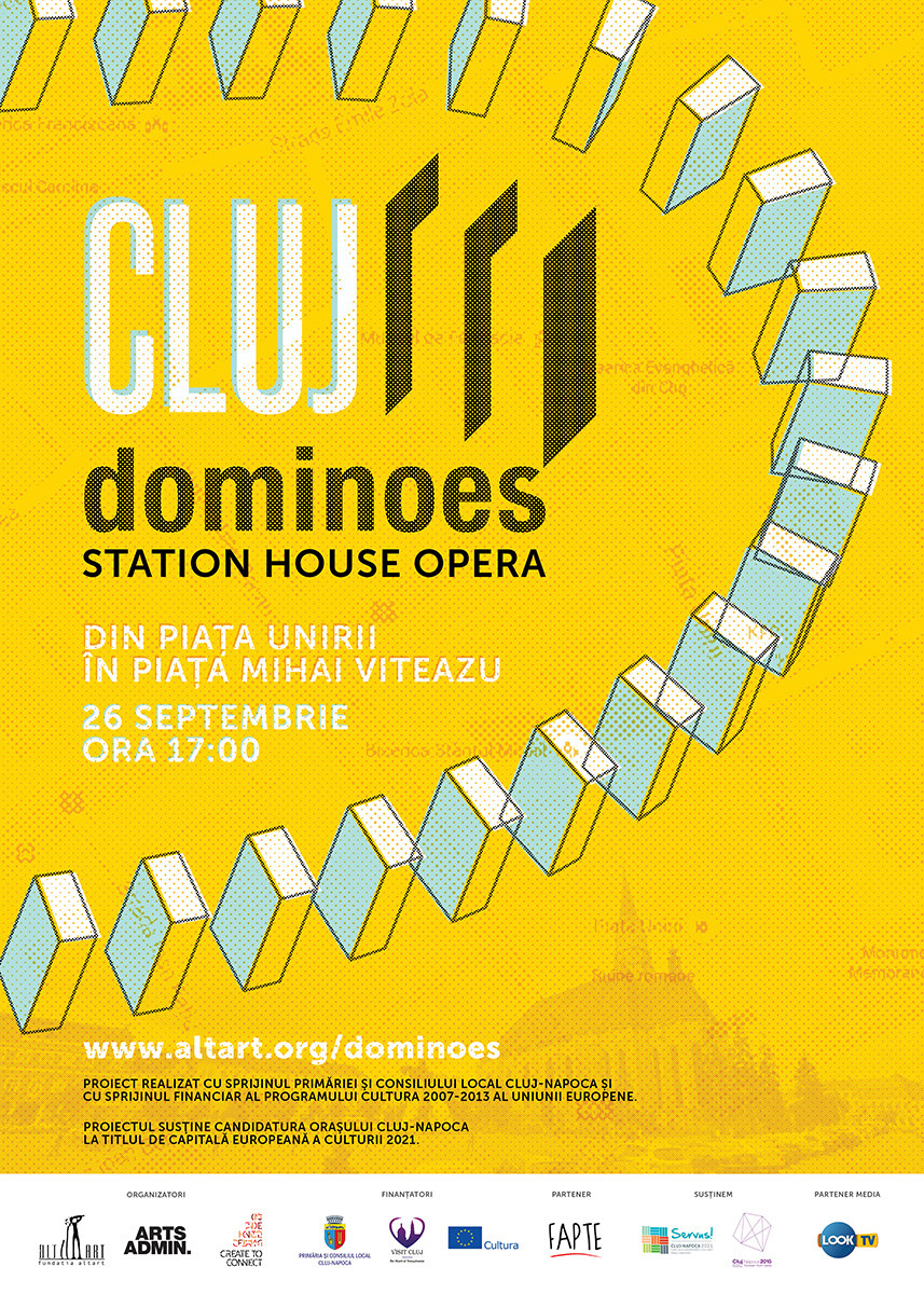 Cluj Dominoes. Peste 3.000 de piese de domino vor uni in weekend Piata Unirii de Piata Mihai Viteazu