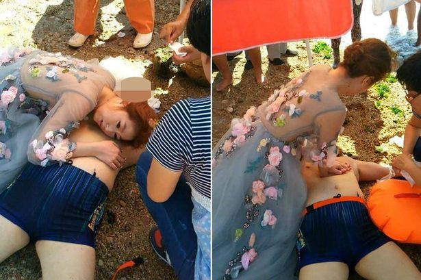 A alergat in rochia de mireasa pentru a ajunge cat mai repede la un om care zacea inconstient. Gestul ei a cucerit lumea