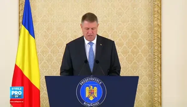 Discursul lui Klaus Iohannis pe aeroportul Otopeni, inainte de summitul de la Bruxelles