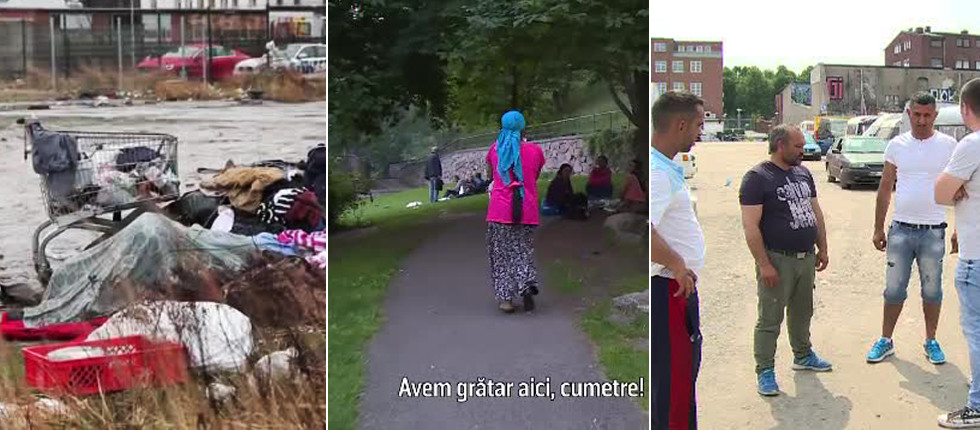 Cum strang bani cersetorii romani in tarile scandinave. Gratare in parcurile din Stockholm, vile in tara lor