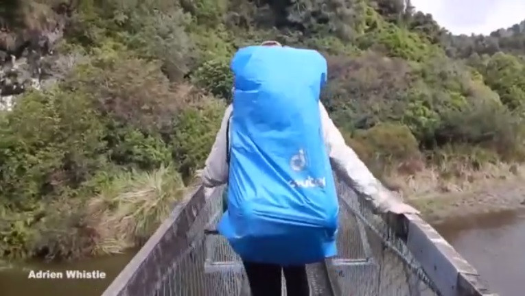 Momentul in care un pod din Noua Zeelanda se rupe in timp ce este traversat de patru turisti. VIDEO