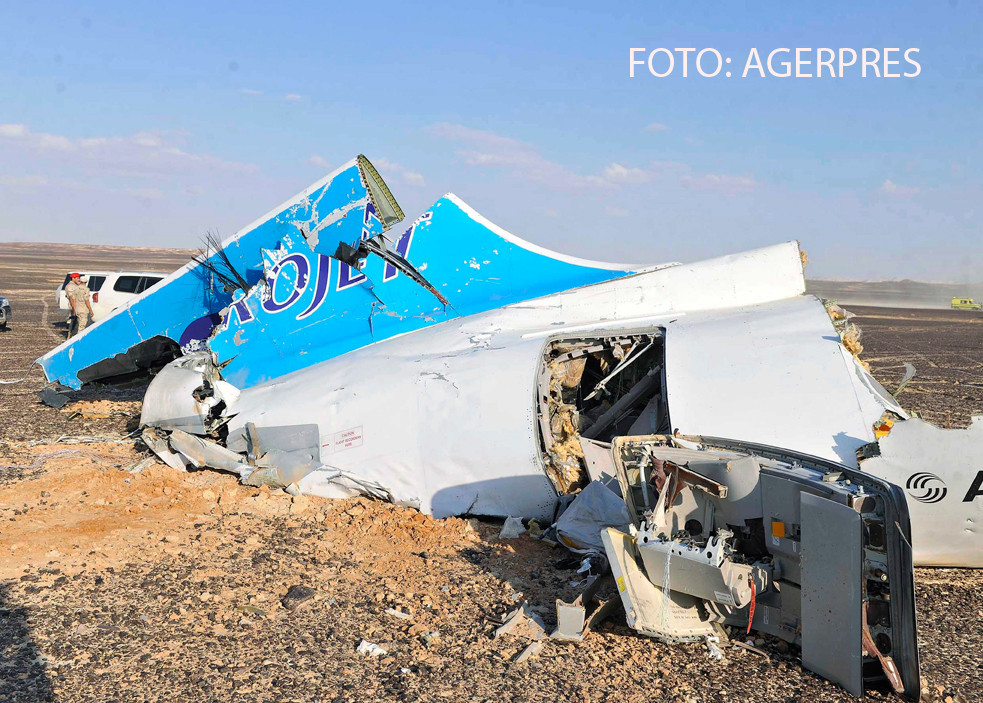 Avionul rusesc prabusit in Sinai. Anchetatorii, siguri "in procent de 90%" ca o bomba a explodat la bord