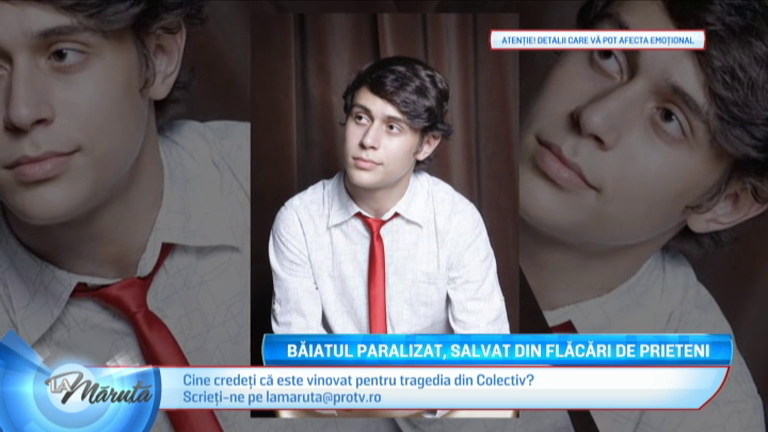 Mihai, tanarul paralizat de la concertul din Colectiv, a fost salvat eroic de prietenii sai: "Scaunul cu rotile a luat foc"