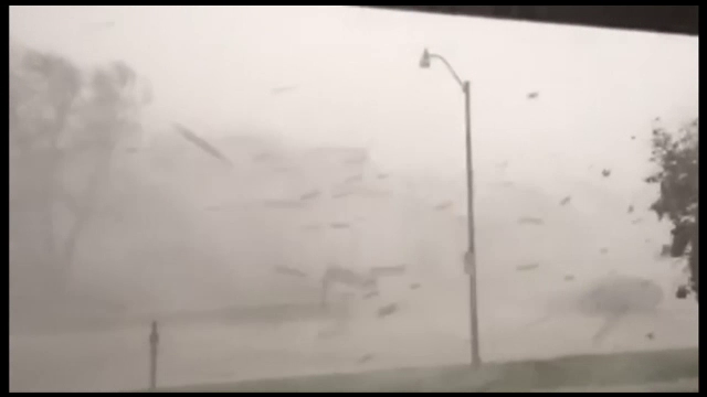 Furtuna violenta in statul Iowa din SUA. Copacii au fost smulsi din radacini si cartiere intregi au ramas fara curent