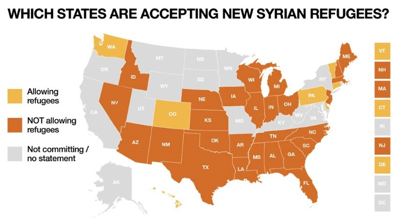 Efectele atentatelor din Paris. Cel putin 27 de state americane au anuntat ca NU vor sa primeasca refugiati sirieni