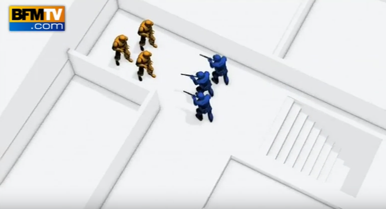 Reconstituire 3D a raidului din suburbia pariziana Saint-Denis. Ce s-a petrecut in blocul luat cu asalt de fortele speciale