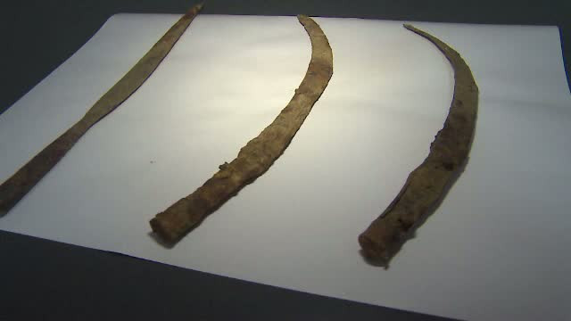 Sabii, vechi de 2.000 de ani, gasite in apropiere de Targu-Jiu. Una dintre ele, asemanatoare cu cea a lui Decebal