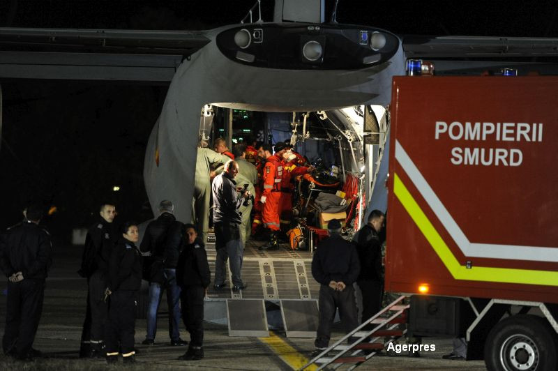 Doi raniti in clubul Colectiv, in incendiul de pe 30 octombrie, vor fi transferati in strainatate