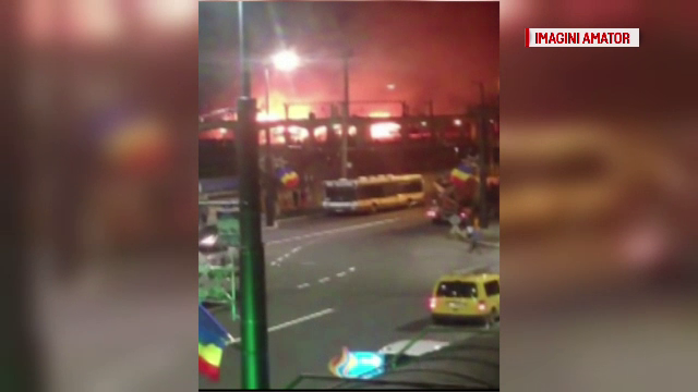 Sapte vagoane de tren au ars in gara din Cluj. Martorii spun ca incendiul ar fi pornit de la oamenii strazii