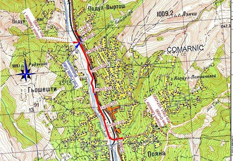 Proiectul variantei de ocolire prin Comarnic, facut pe o harta ruseasca. Explicatia Companiei Nationale de Drumuri