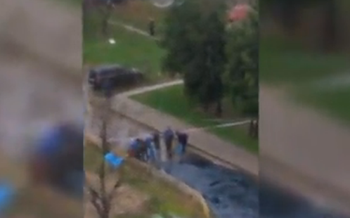 O balta uriasa de pacura a aparut intr-o parcare din Constanta. De unde provine combustibilul